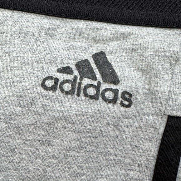 Adidas Kids Light Gray Leggings with Black Stripes - Picture 2 of 4